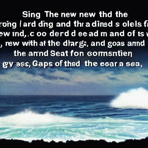 Image similar to sing to the lord a new song, his praise from the end of the earth, you who go down to the sea, and all that fills it, the coastlands and their inhabitants.