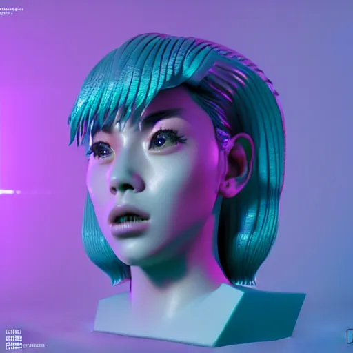 Image similar to vaporwave 9 0 s, highly detailed, 3 d render, vray, octane, realistic lighting, photorealistic
