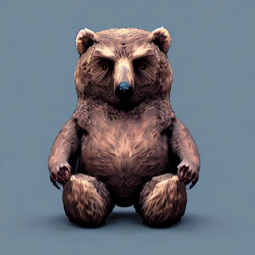 Image similar to bear owl, high quality render, unreal engine , trending