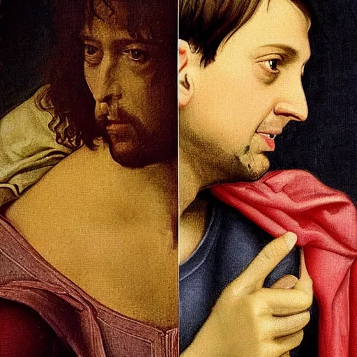 Image similar to Renaissance style painting of Tobey Maguire