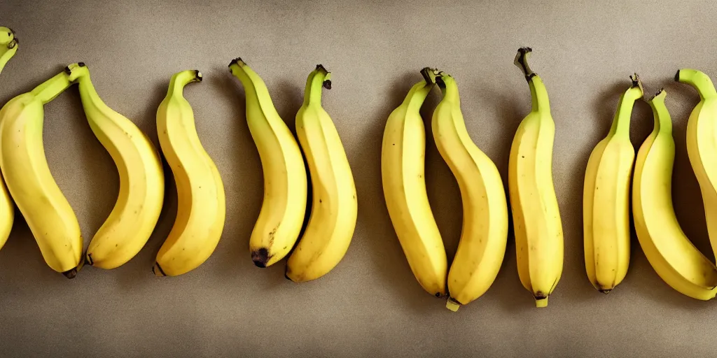 Image similar to a hyperrealistic photo of a bunch of bananas with arms and legs
