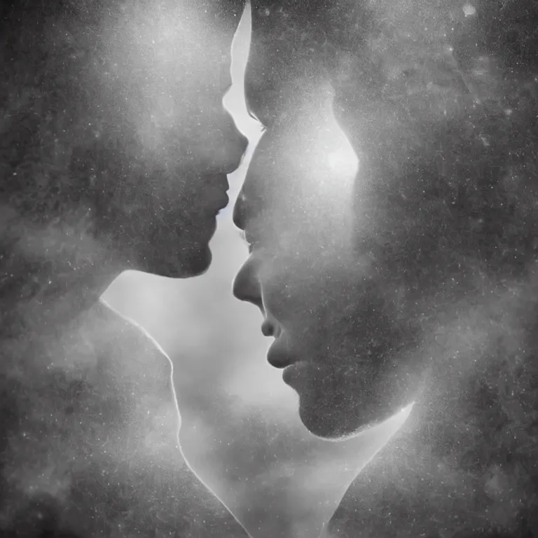 Image similar to double exposure of love, love is the most relevant theme, love is infinity, love os begin of all, 8 k resolution, artistic mode, artistic