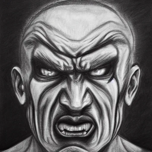 Scared Face, Charcoal Drawing, ambamm