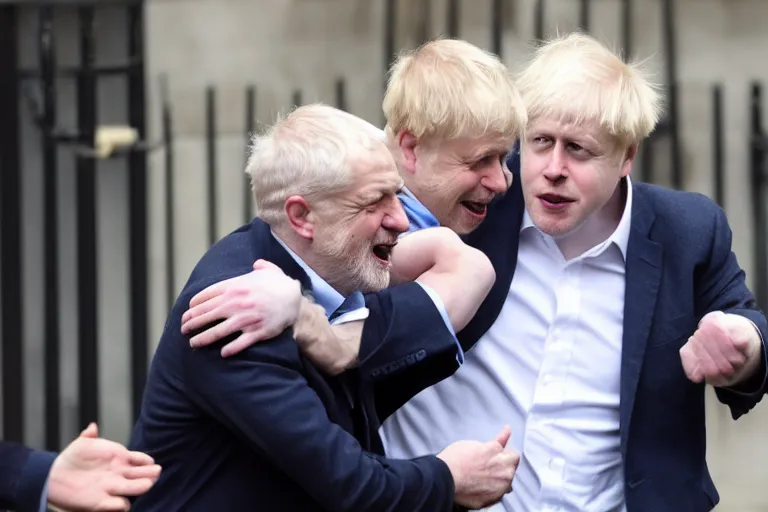 Image similar to jeremy corbyn punches boris johnson