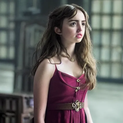 Prompt: Ana de Armas as a mid-twenties Hermione Granger in the movie Harry Potter, cinematic film still