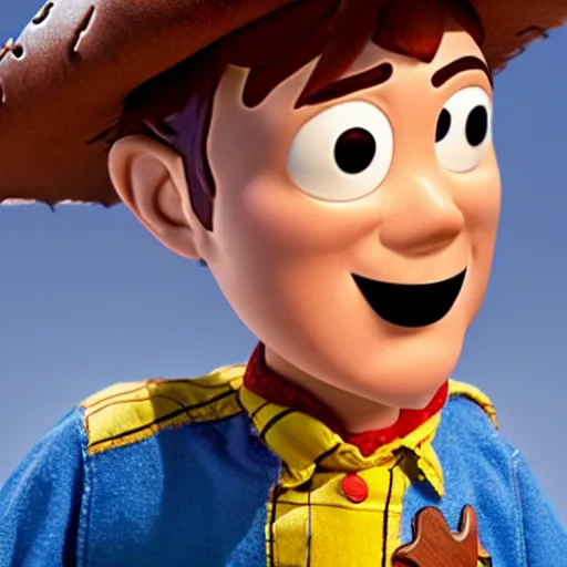 Image similar to asmongold as woody from toy story, 4k, high detail, high-resolution photograph, professional photography, ultra-detail, hyper-realistic