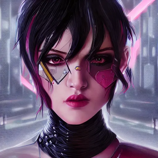 Image similar to teen elf, cyberpunk, knife, black hair, gorgeous, amazing, elegant, intricate, highly detailed, digital painting, artstation, concept art, sharp focus, illustration, art by ross tran