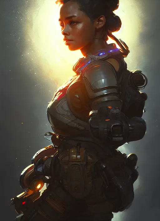 Image similar to portrait of apex legends, intricate, elegant, glowing lights, highly detailed, digital painting, artstation, concept art, smooth, sharp focus, illustration, art by artgerm and greg rutkowski