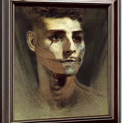 Prompt: portrait of a cyborg by alfred stevens