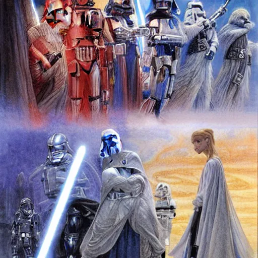 Image similar to Star wars prequels by Alan Lee