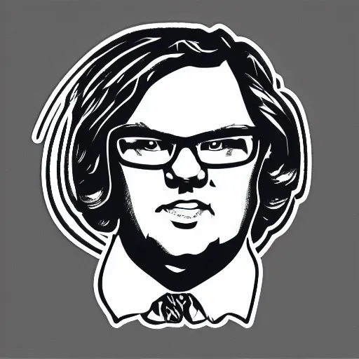 Image similar to clark duke hybrid, vector, svg sticker art