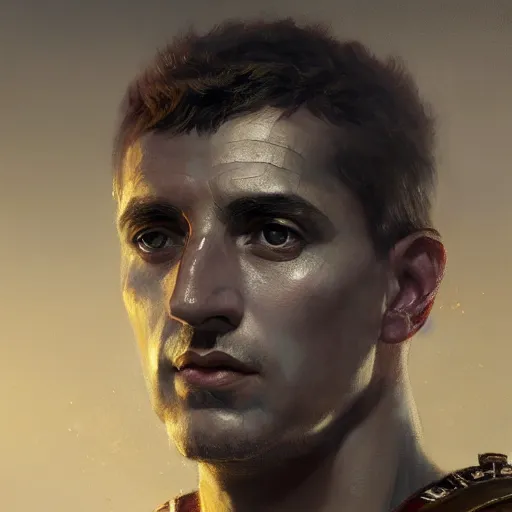 Image similar to portrait of roman emperor constantine, epic concept art, epic painting, artstation, realistic, by greg rutkowski