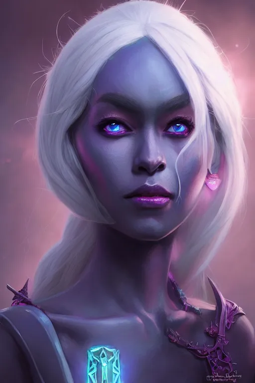 Image similar to drow princess, highly detailed, d & d, fantasy, highly detailed, digital painting, trending on artstation, concept art, sharp focus, illustration, global illumination, ray tracing, realistic shaded, art by artgerm and greg rutkowski and thomas cole and wayne barlowe