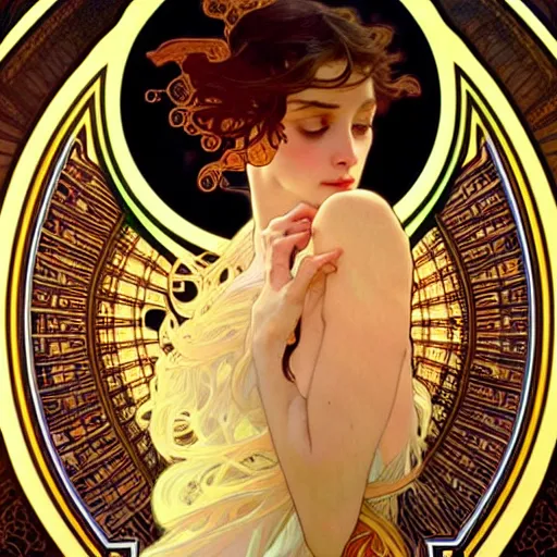 Prompt: unique non conventional beauty, surreal, fantasy, intricate, elegant, dramatic lighting, emotionally evoking symbolic metaphor, highly detailed, lifelike, photorealistic, digital painting, artstation, concept art, smooth, sharp focus, illustration, art by Alphonse Mucha and Albert Aublet