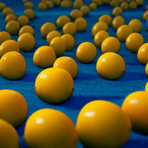 Image similar to a cinematic film still from a 2010 Pixar movie about anthropomorphic lemons, in the style of Pixar, shallow depth of focus