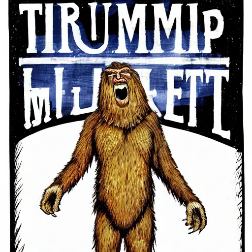 Prompt: trump as bigfoot