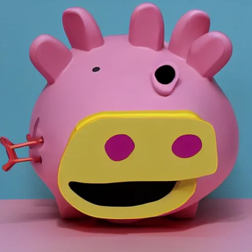 Image similar to peppa pig head shaped like turbocharger, turbo, car, engine