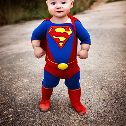 Prompt: realistic baby superman, photograph