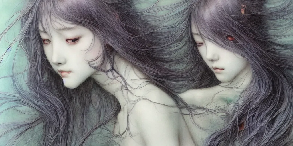 Image similar to breathtaking delicate detailed concept art creature, by miho hirano, bizarre compositions, exquisite detail, pastel colors, 8 k