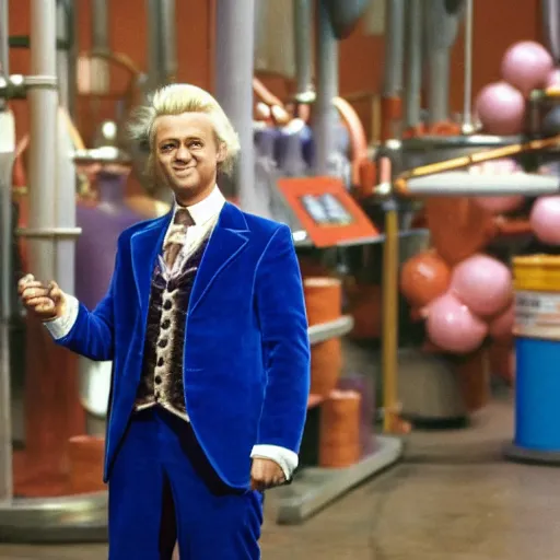 Image similar to geert wilders as willy wonka and the chocolate factory