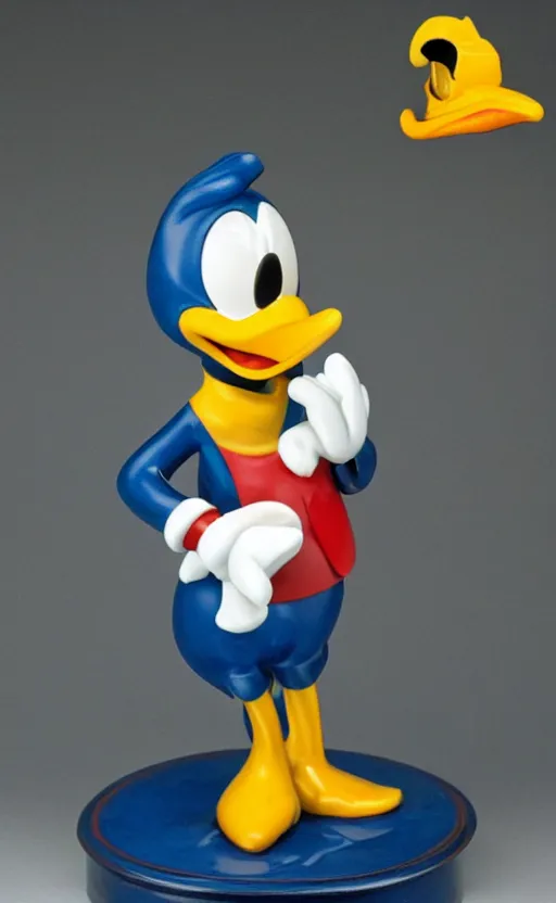 Prompt: disney, donald duck, 1980, figurine, made in china, detailed product photo