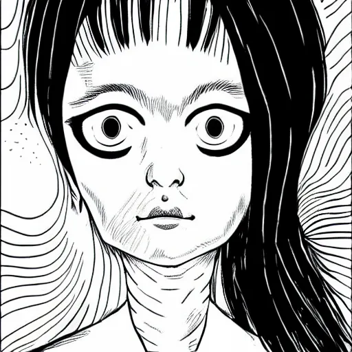 junji ito manga characters colorful, Stable Diffusion