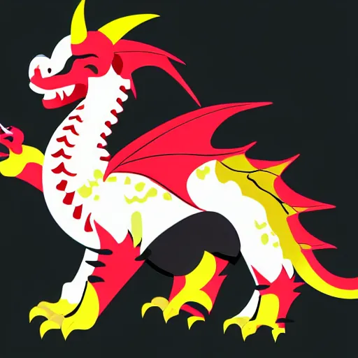 Image similar to vector art of welsh dragon and panda mixed, intercrossed, chimera, adobe illustrator