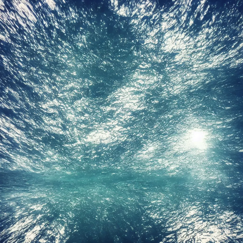 Image similar to looking up at the surface of the sea from underneath