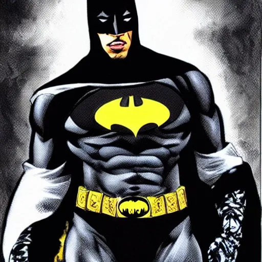 Image similar to Tupac as Batman, by jim lee, 8k