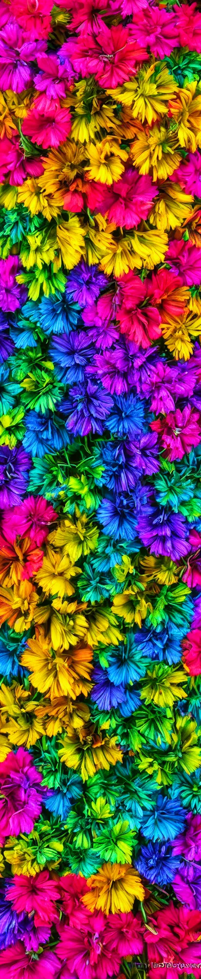 Image similar to vertical macro rainbow flowers