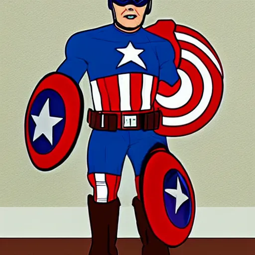 Image similar to corgi dressed as captain america, comic, professional art