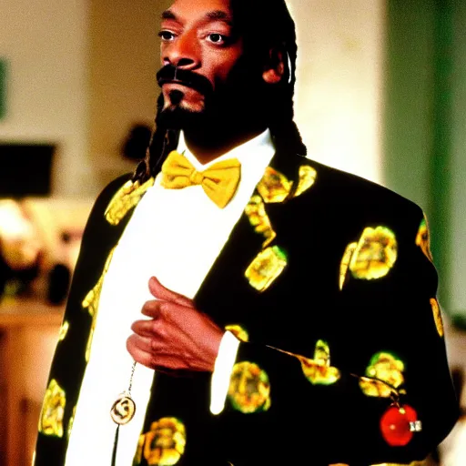 Prompt: a tv still of Snoop Dogg starring as Uncle Phil in The Fresh Prince of Bel-Air (1990)