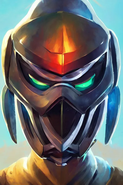 Image similar to epic mask helmet robot ninja portrait stylized as fornite style game design fanart by concept artist gervasio canda, behance hd by jesper ejsing, by rhads, makoto shinkai and lois van baarle, ilya kuvshinov, rossdraws global illumination radiating a glowing aura global illumination ray tracing hdr render in unreal engine 5