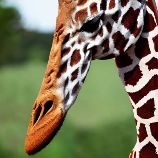 Prompt: photo of a giraffe wearing a tie