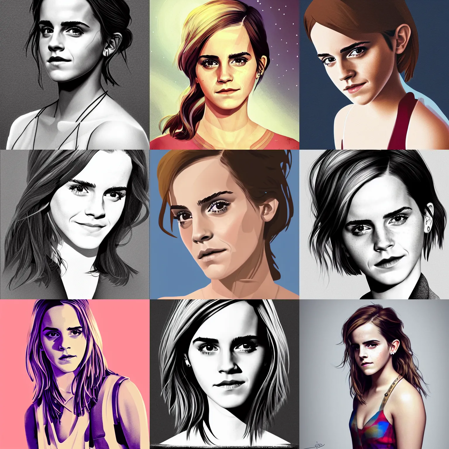 Prompt: emma watson by james gilleard