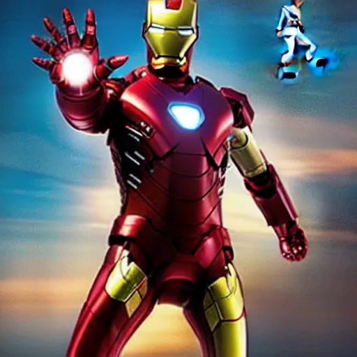 Image similar to Samuel L. Jackson as Iron Man, movie poster.