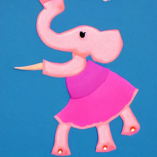 Image similar to pink elephant, the pink elephant is doing ballet, wearing a tutu