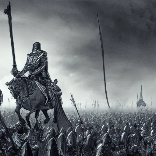 Image similar to crusade of the monarchs, cinematic, establishing shot, extremely high detail, photo realistic, cinematic lighting, intricate line drawings, 8k resolution