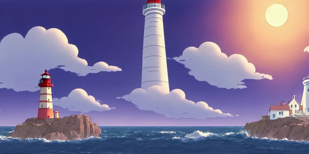 Image similar to the girl and the lighthouse. matte painting, anime, studio ghibli.