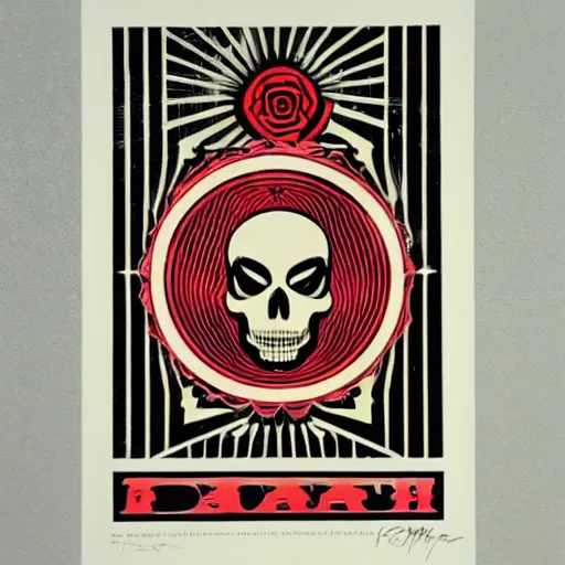 Prompt: death. by shepard fairey