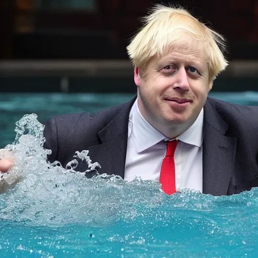 Prompt: boris johnson swimming in beans