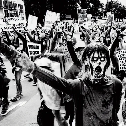 Image similar to zombie protest for zombie rights zombie rights zombie rights 3 5 mm