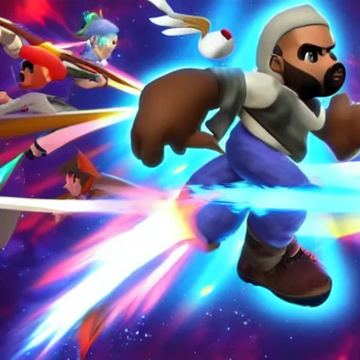 Image similar to Kanye in Super Smash Ultimate, 4k HDR