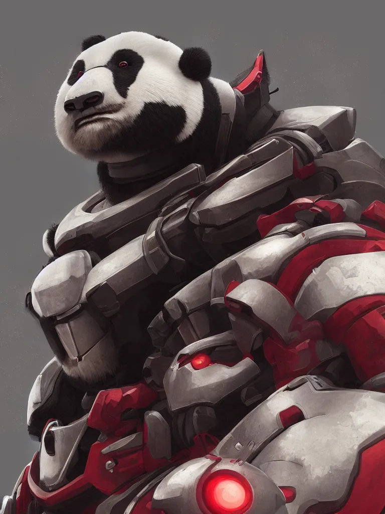 Image similar to “A detailed portrait of a giant robot panda dressed as a samurai, anime, trending on artstation, octane render, cgsociety, 4K, 8K”