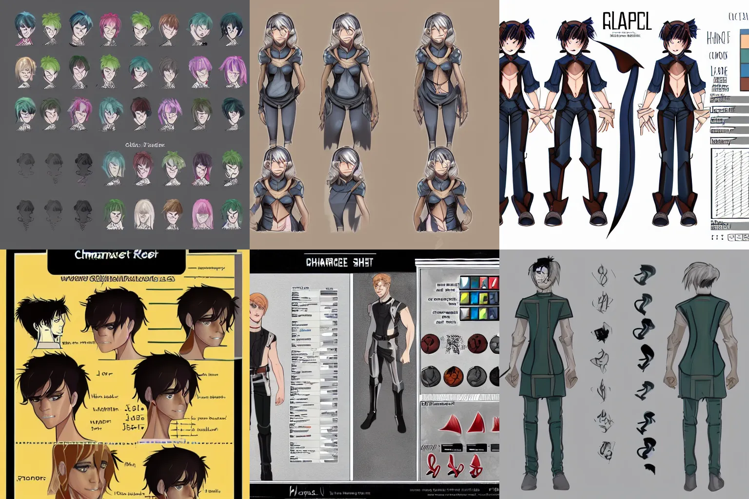 Make anime character design sheet  Clipping Path Creative LTD