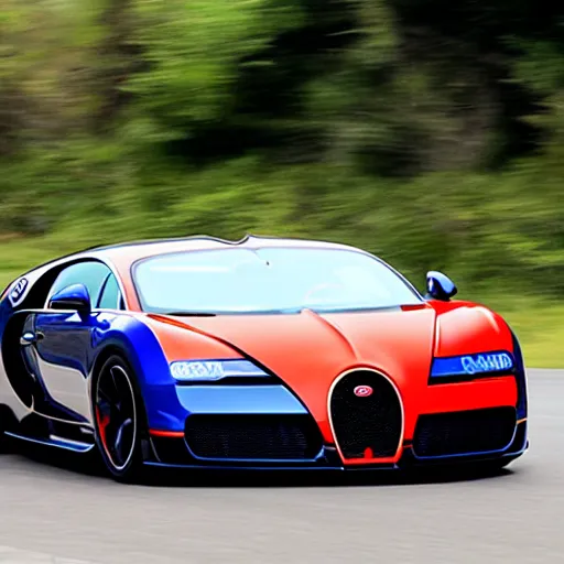 Prompt: andrew tate driving a bugatti