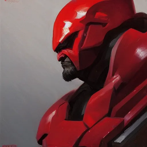 Image similar to greg manchess portrait painting of fully armored red lights the foundation aka dwayne the rock as overwatch character, medium shot, asymmetrical, profile picture, organic painting, sunny day, matte painting, bold shapes, hard edges, street art, trending on artstation, by huang guangjian, gil elvgren, ruan jia, greg rutkowski, gaston bussiere