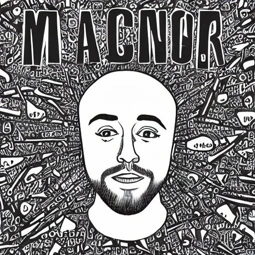 Prompt: a rendition of an album cover by Mac Miller, creative