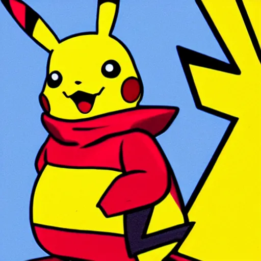 Image similar to pikachu in a hazmat suit, cartoon, thick lines