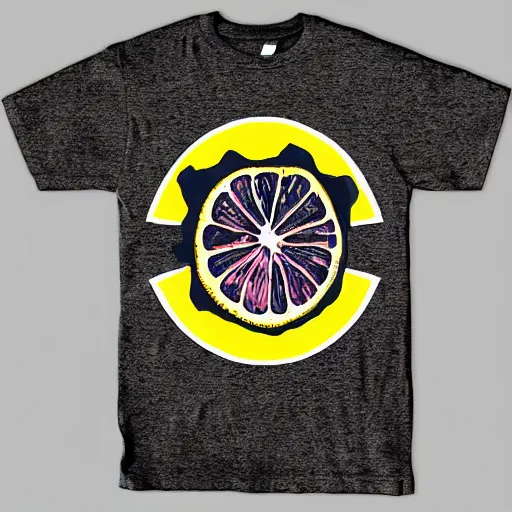 Prompt: t shirt design with a lemon